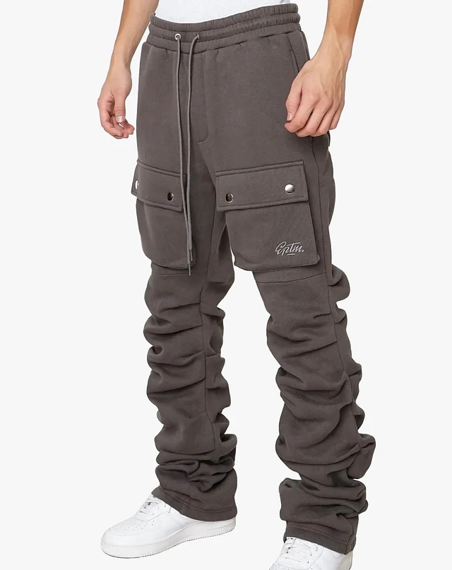 Shop The Attico Fern Cargo Sweatpants Faded Mauve at Beverly