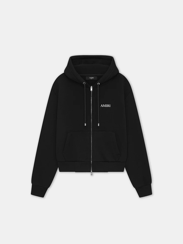 Shop AMIRI MA QUAD ZIP UP HOODIE - Black at Beverly Center in Los