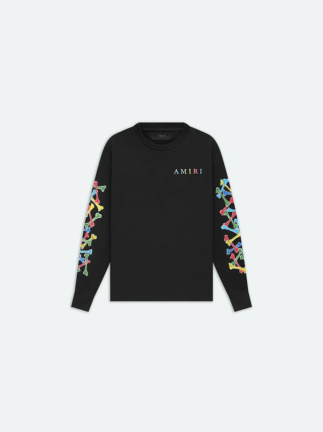 amiribonページ Shop AMIRI KIDS - AMIRI BONES SCRIBBLE LONG SLEEVE TEE Black