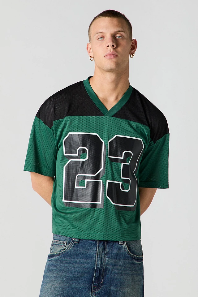 Mens Graphic Mesh Boxy Football Jersey | Upper Canada Mall
