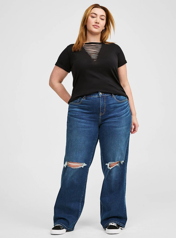 TORRID Cotton V-Neck Ladder Slash Tee | Mission Valley