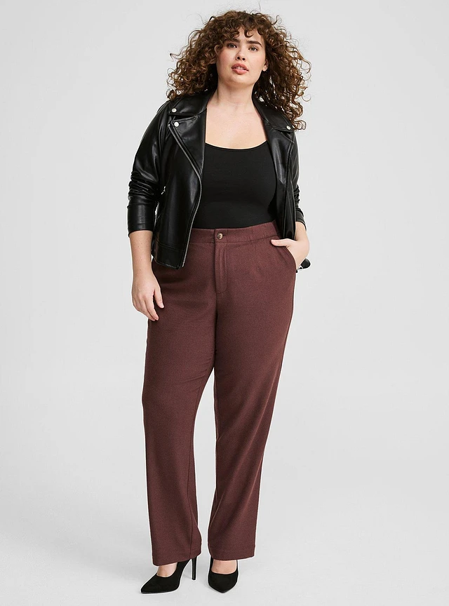 TORRID Relaxed Straight Leg Brushed Twill High-Rise Pant