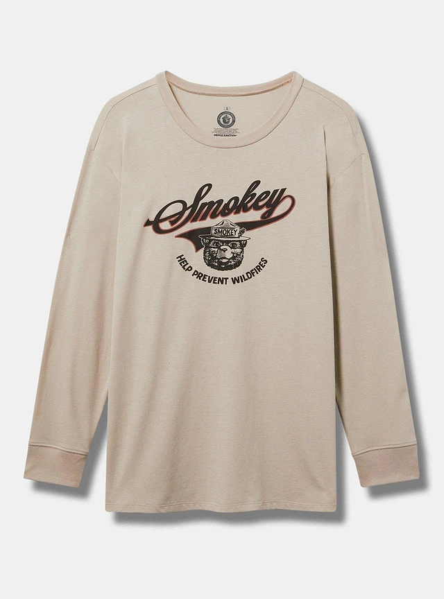 TORRID Smokey The Bear Classic Fit Long Sleeve Drop Shoulder