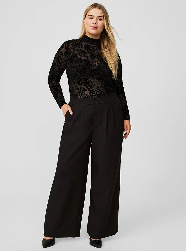 Stretch Twill High Rise Wide Leg Pant | maurices