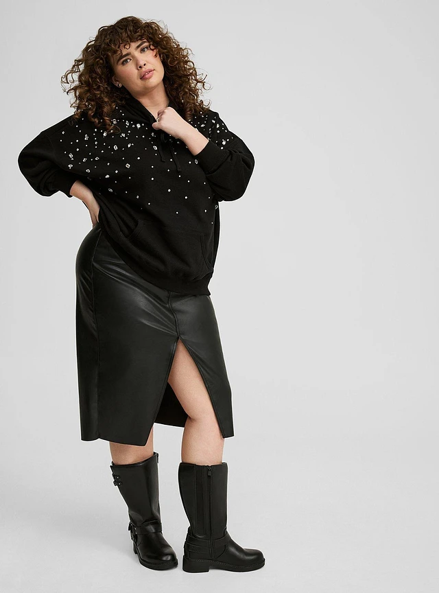 TORRID Drop Shoulder Rhinestone Hoodie | Liberty Center