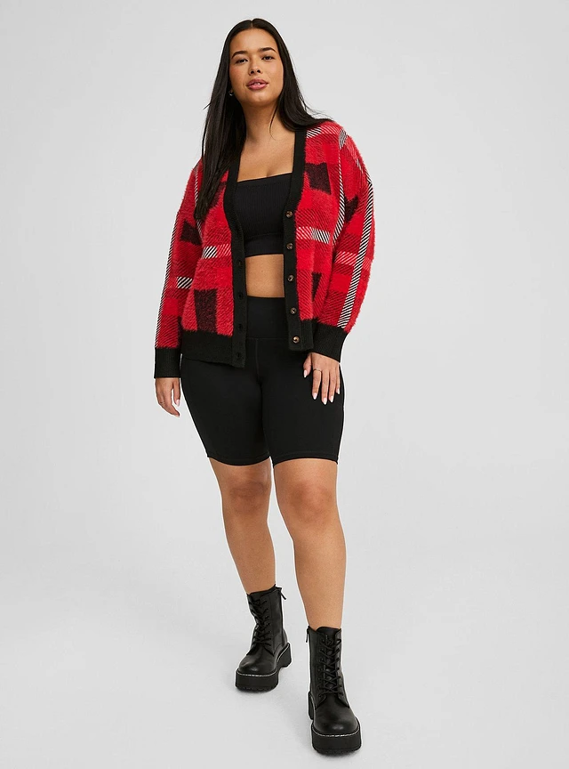 TORRID Luxe Cozy Eyelash Drop Shoulder Cropped Cardigan