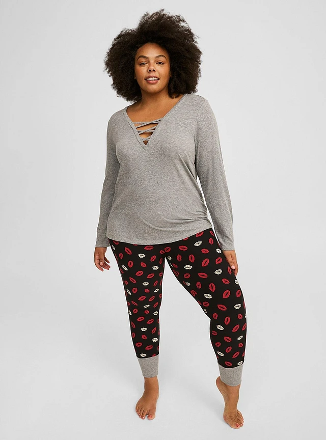 TORRID Super Soft Rib V Neck Lace Sleep Tee | Foxvalley Mall