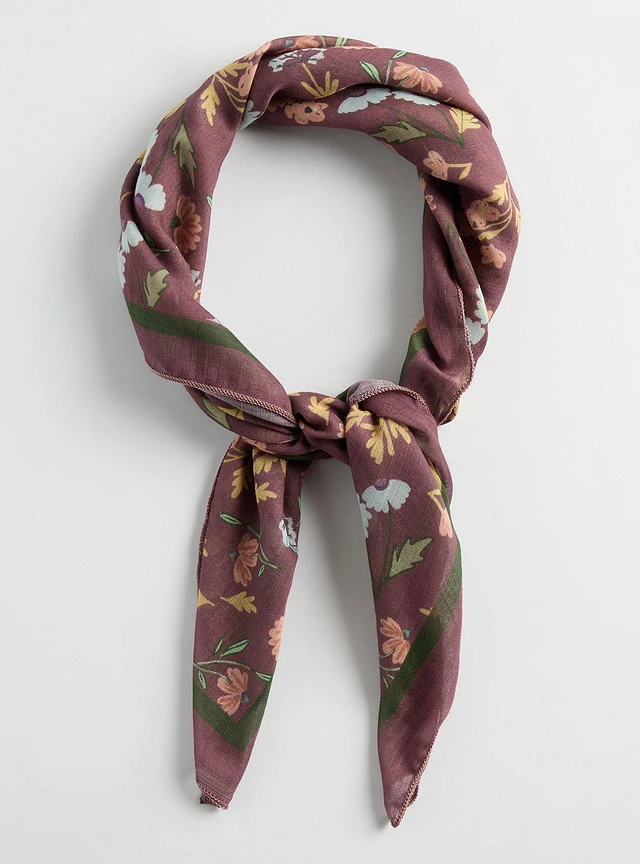 Chico's Pink Scroll Floral Scarf | Liberty Center