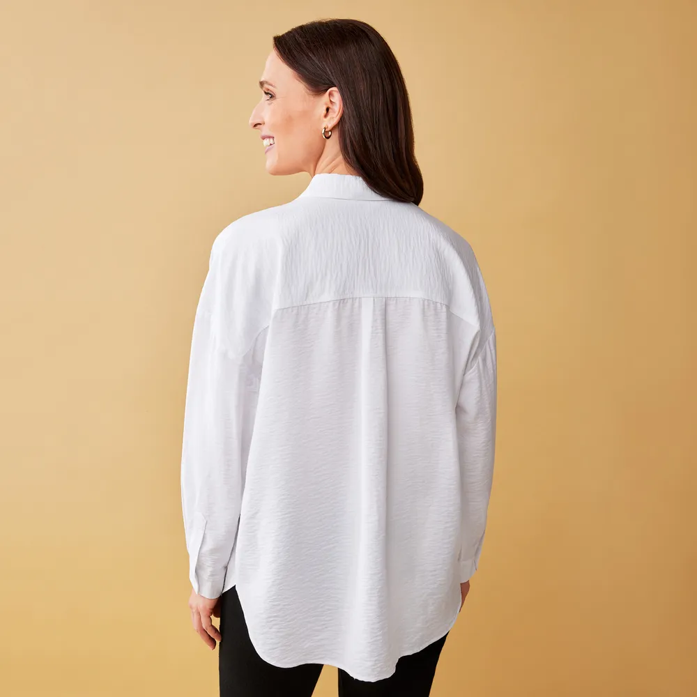 Northern Reflections Oversized Boyfriend Fit White Shirt