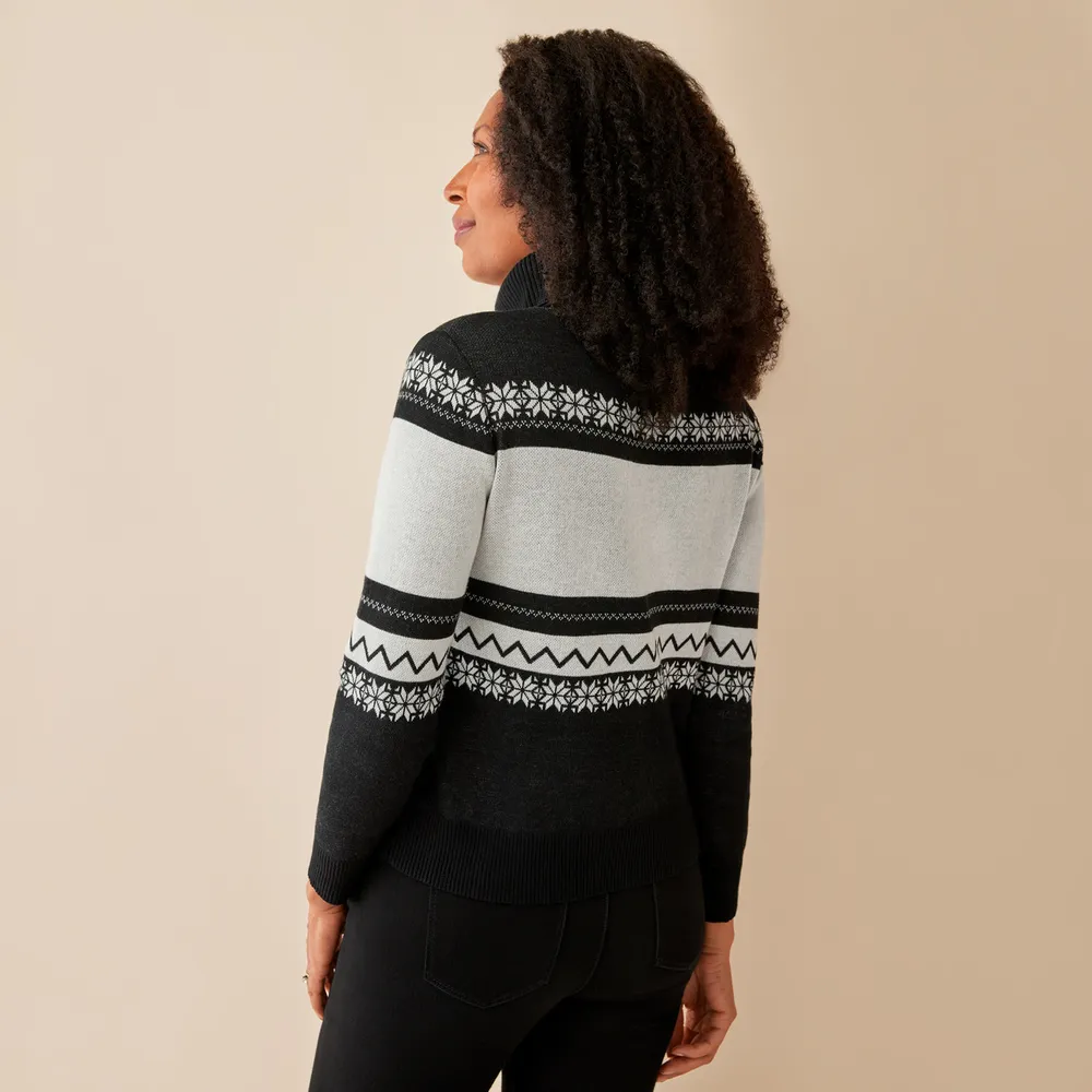 Northern Reflections Apres Ski Turtleneck Sweater-Black | The Pen