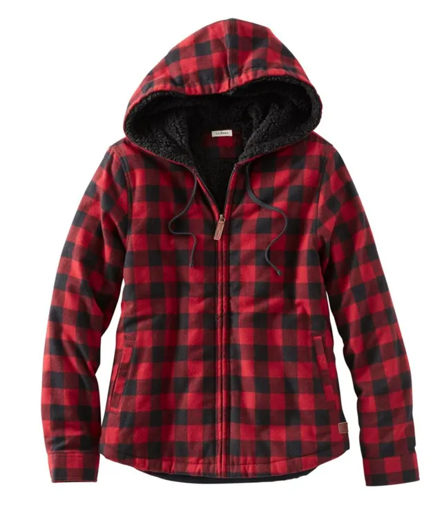 Ll bean women's scotch plaid shirt zip hoodie best sale