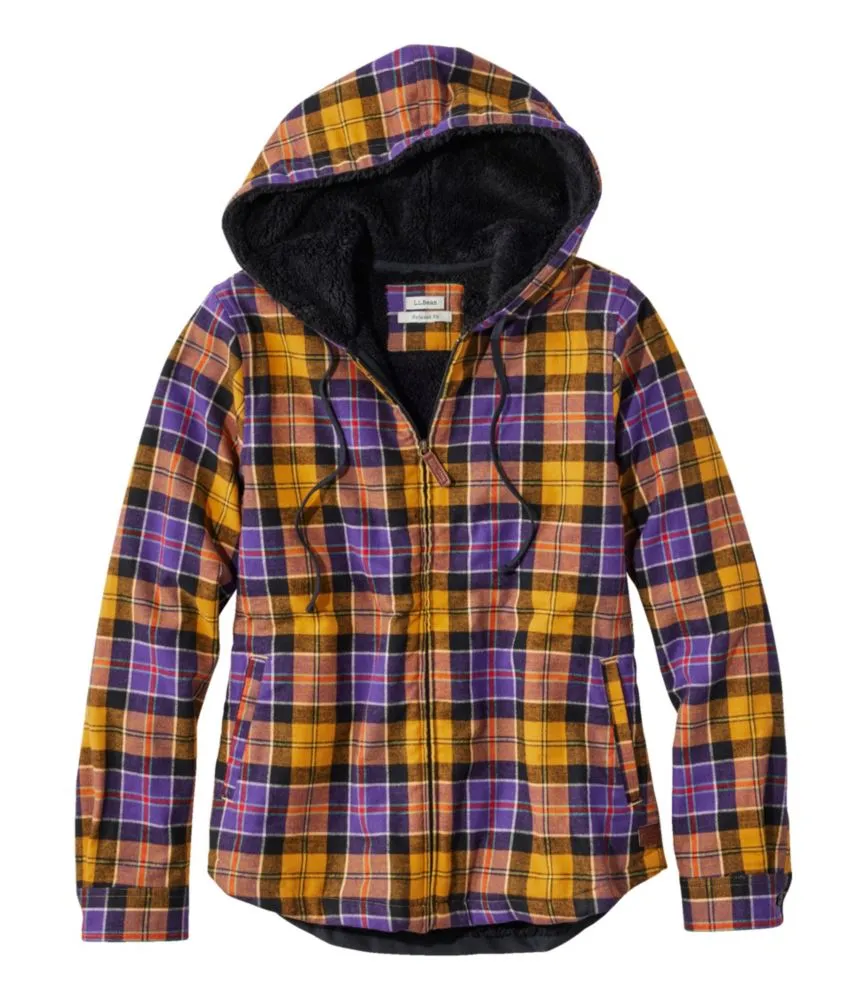 Sherpa lined flannel online hoodie women's