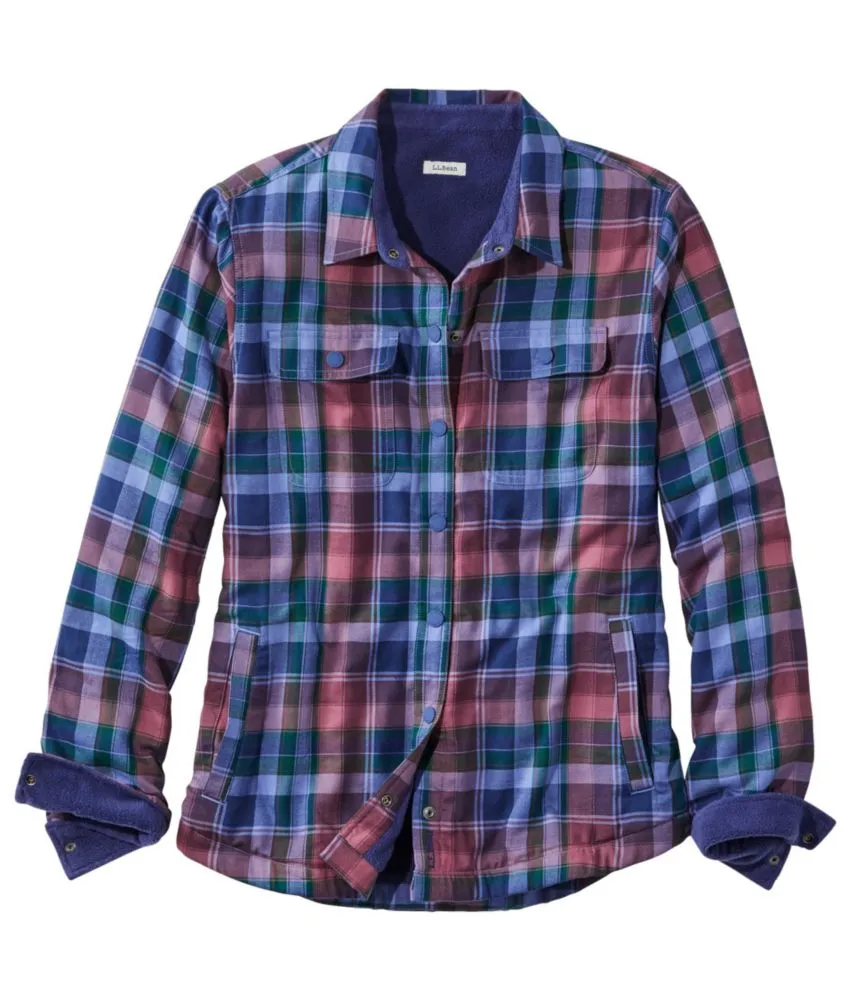 Ll bean fleece lined flannel clearance womens