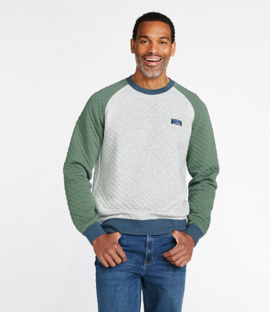 Men s Quilted Sweatshirt Crewneck Colorblock