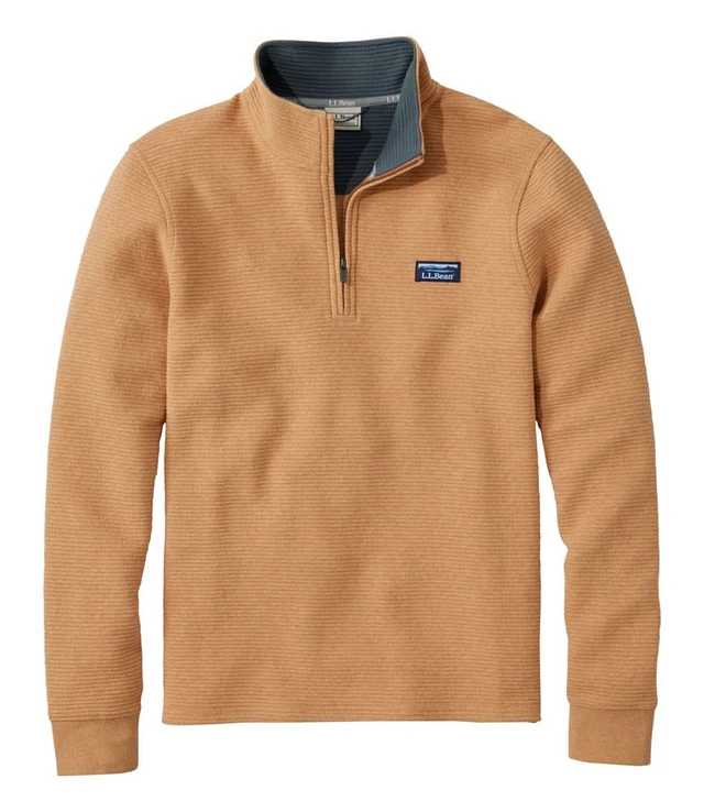 L.L. Bean Men's Lakewashed Double-Knit Quarter-Zip Pullover at