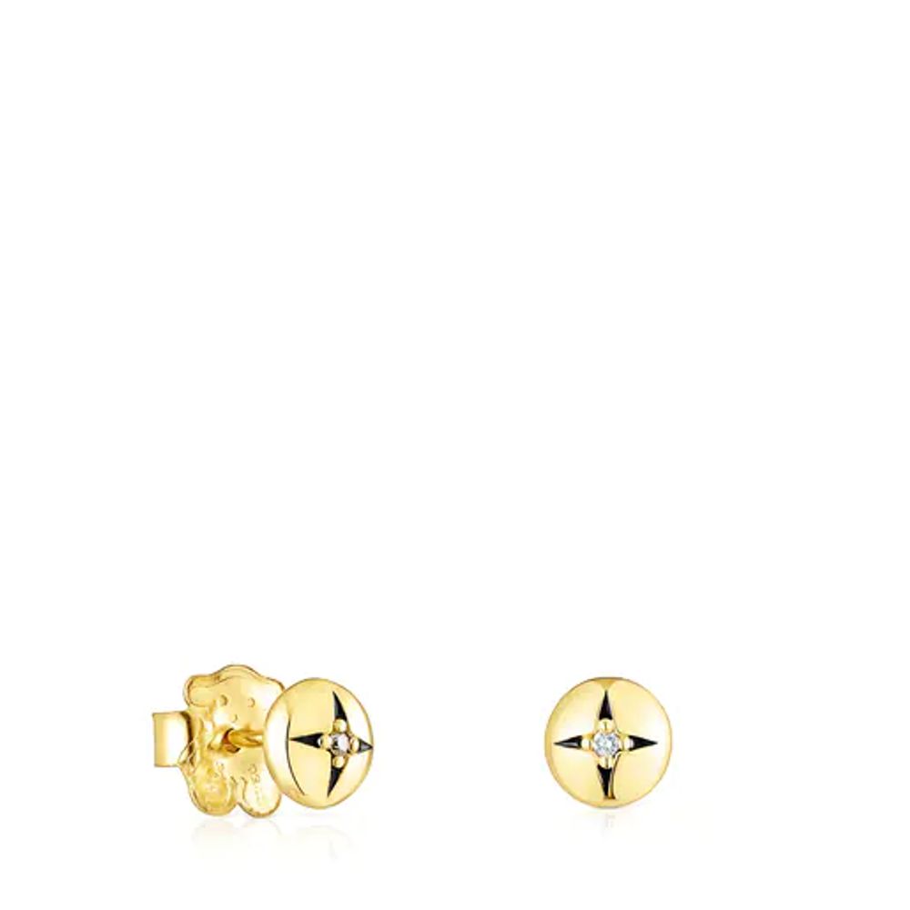 TOUS Gold Magic Nature Earrings with diamonds Plaza Las Americas