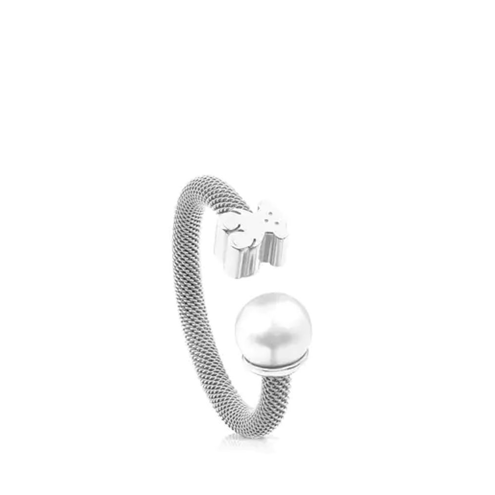 TOUS Silver TOUS Mesh Ring with pearl Westland Mall