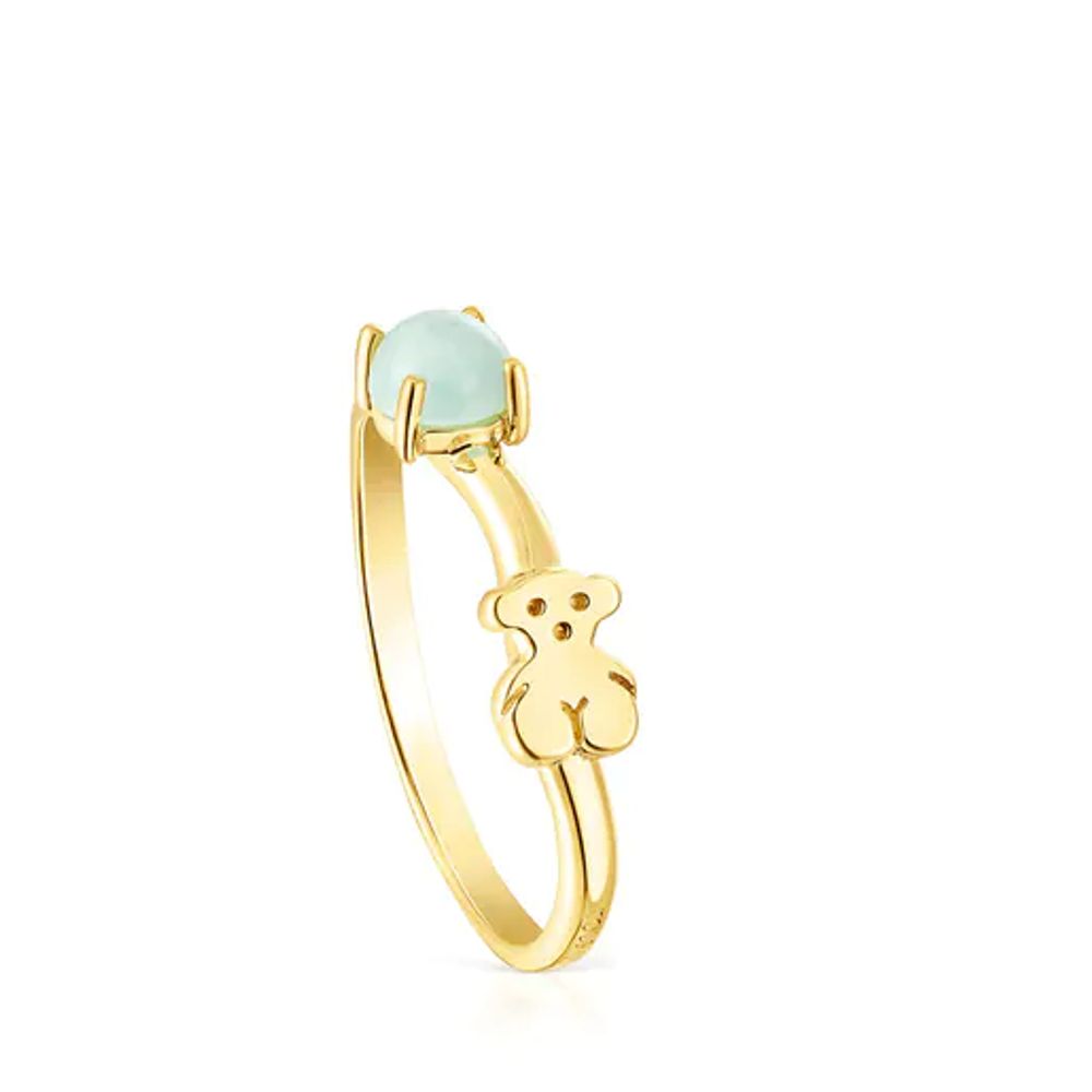 TOUS Silver Vermeil Fragile Nature Ring with Amazonite Westland Mall