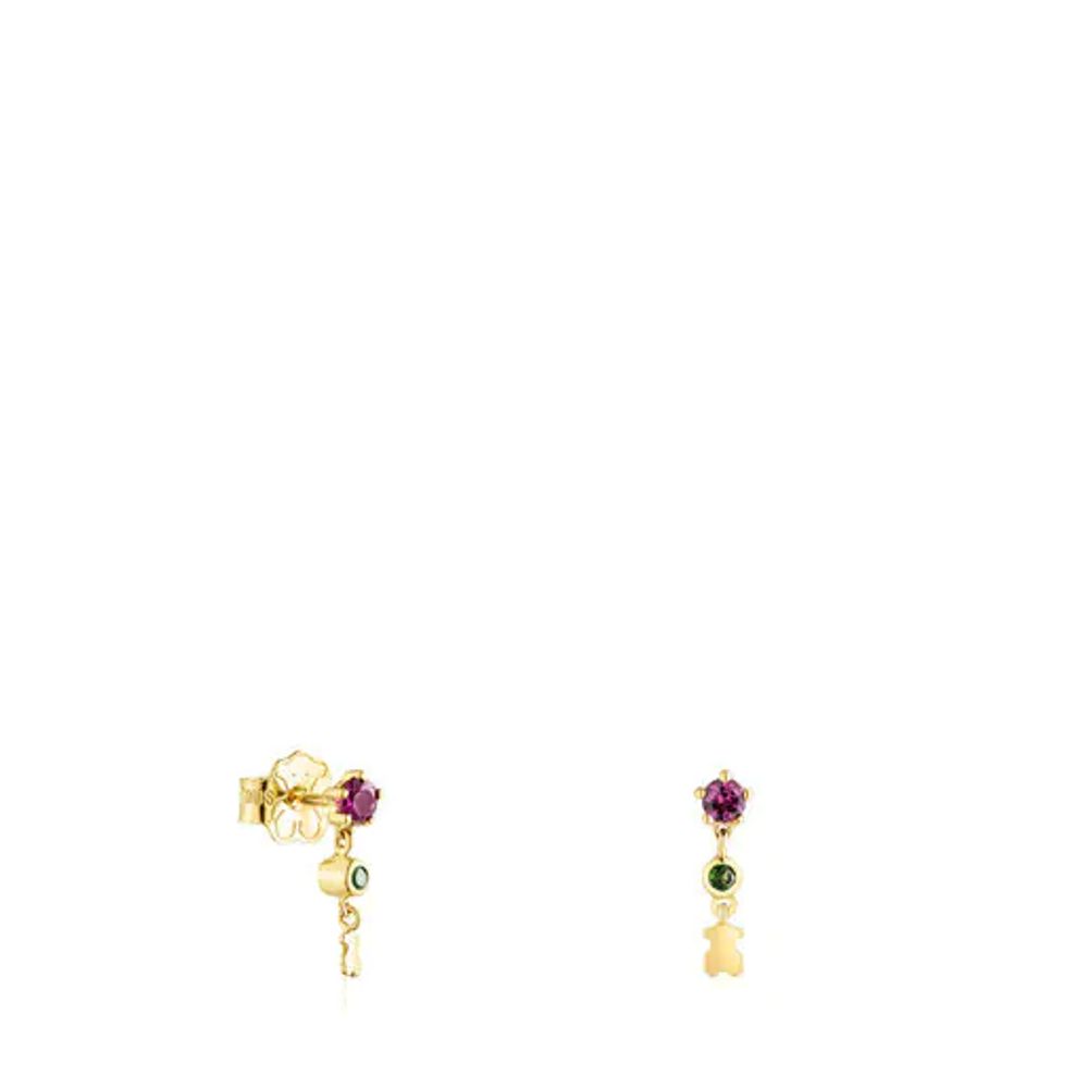 TOUS Gold TOUS Cool Joy Earrings with rhodolite chrome diopside