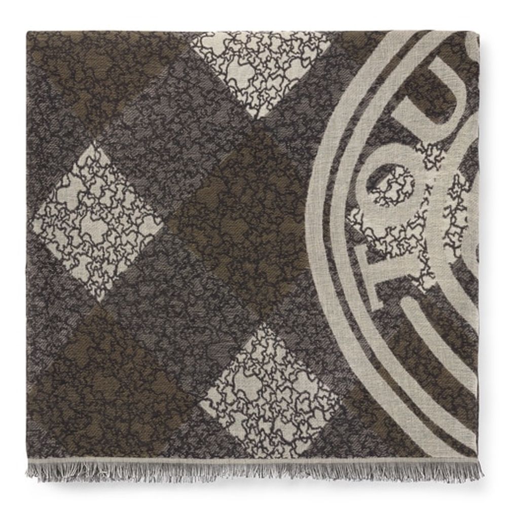 TOUS Brown jacquard Kaos Mini Stamp Scarf Westland Mall