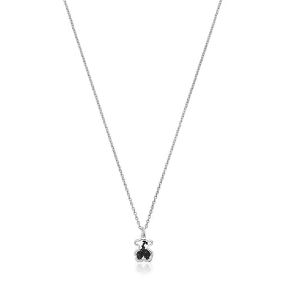 TOUS Silver Areia Necklace with onyx Plaza Las Americas
