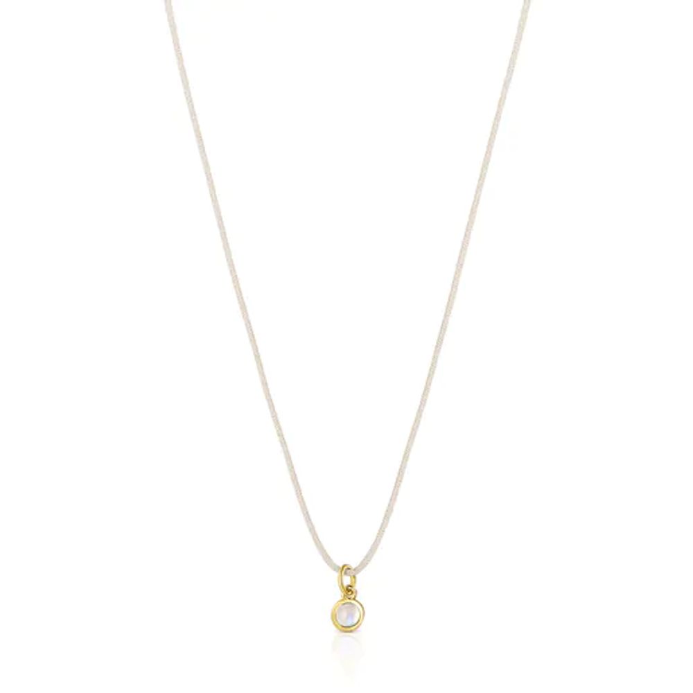 TOUS Magic Nature Necklace with moonstone and beige cord Plaza