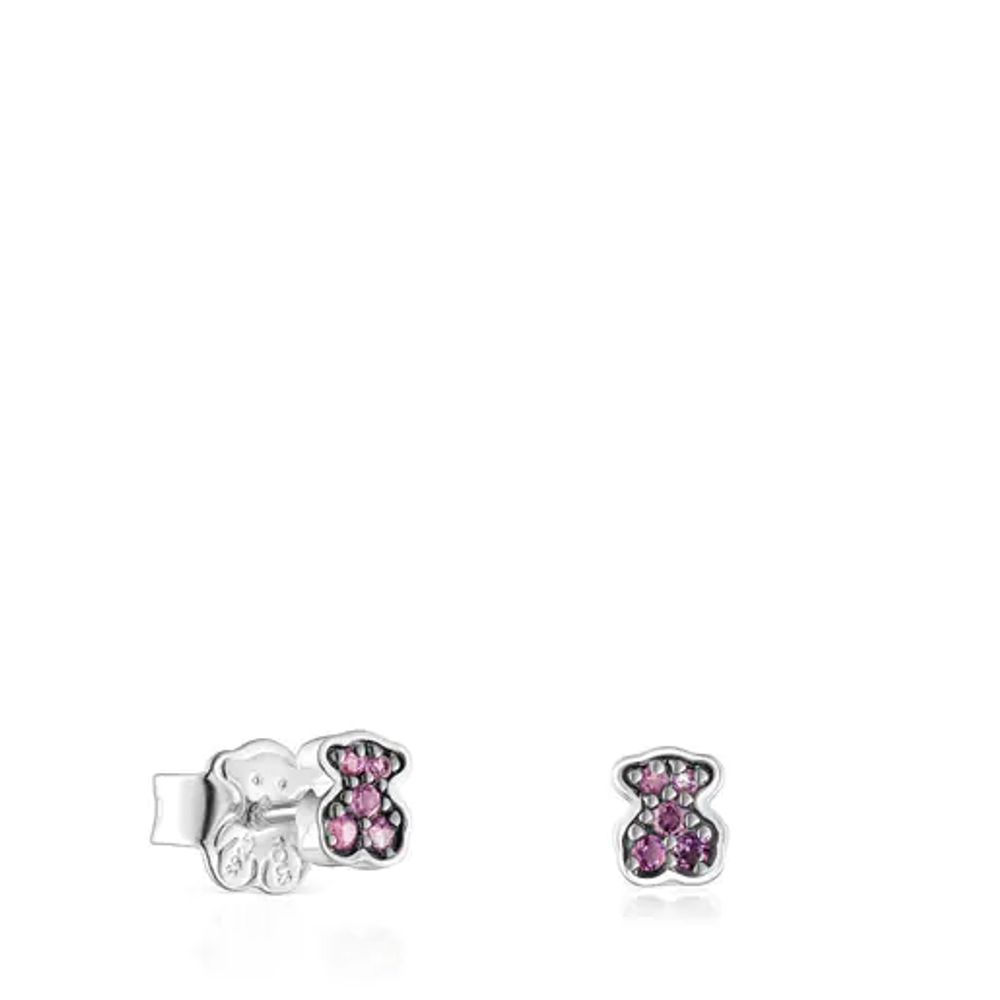 TOUS Silver TOUS New Motif Earrings with amethyst bear Westland Mall