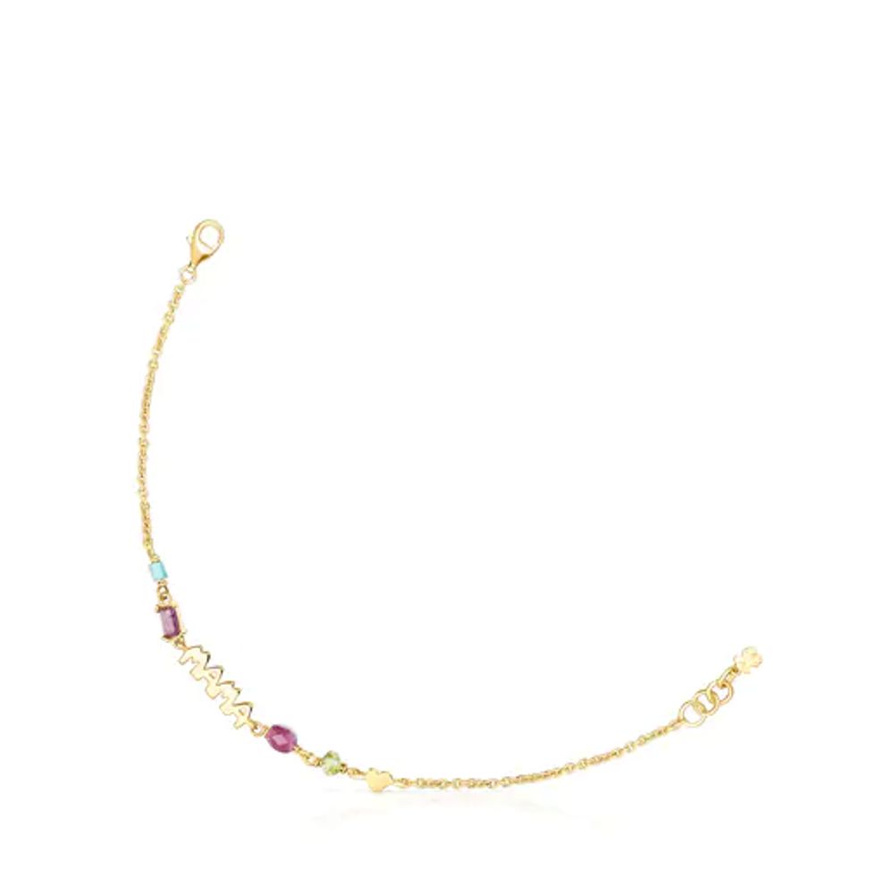 Pulsera TOUS Mama con ba o de oro 18 kt sobre plata y gemas