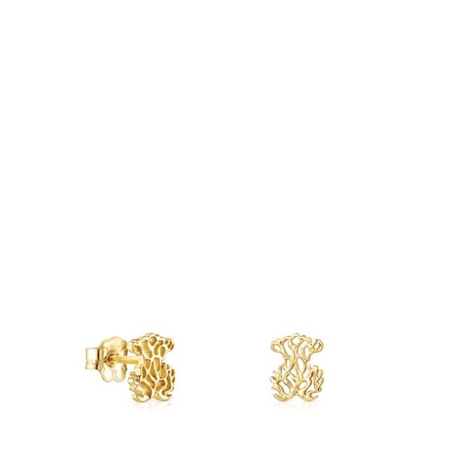 TOUS Gold Oceaan bear Earrings Plaza Las Americas