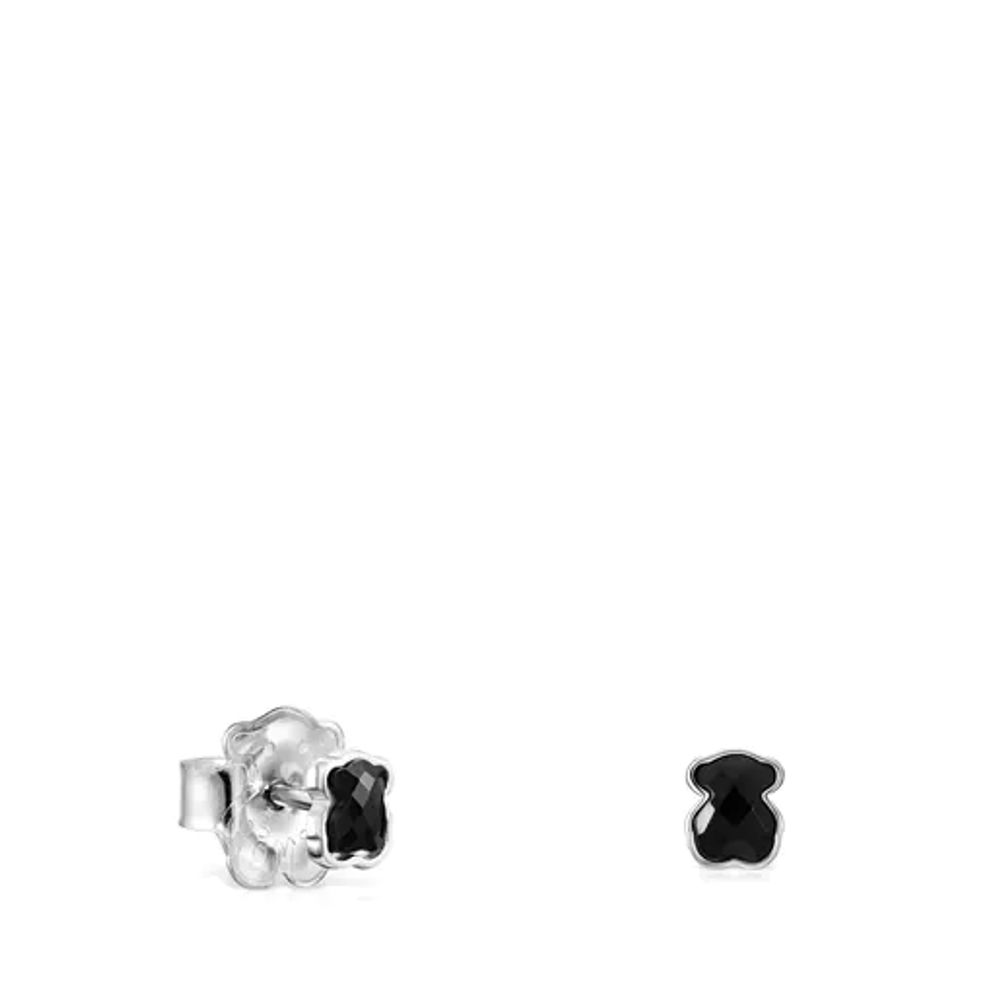 TOUS Mini Onix Earrings in Silver with Onyx 0 4cm. Westland Mall