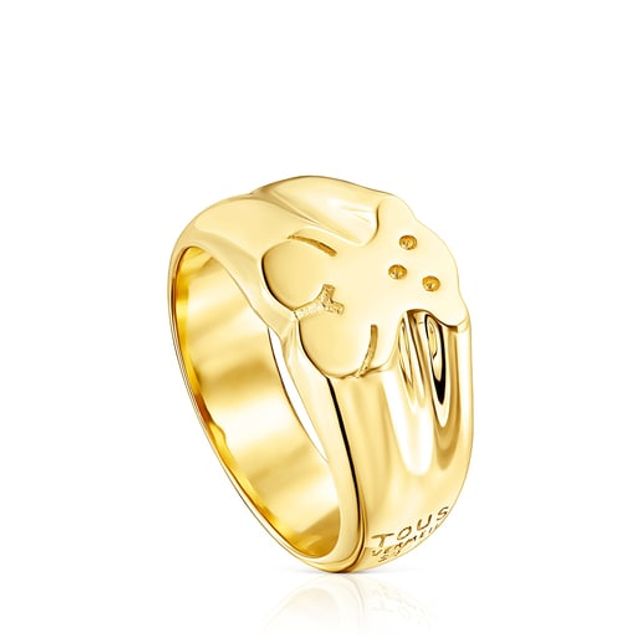 TOUS Silver Vermeil Sweet Dolls bear Signet ring Westland Mall