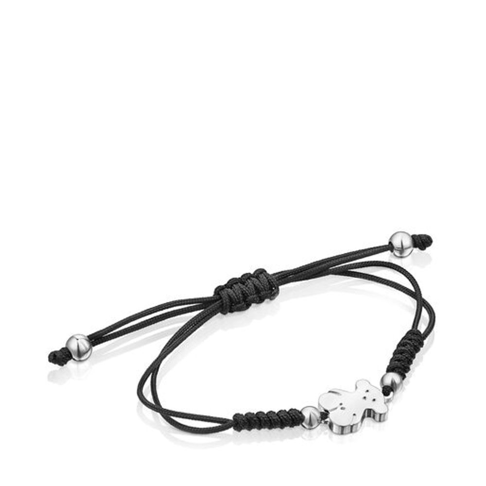 TOUS Silver and black Cord Sweet Dolls bear Bracelet Westland Mall