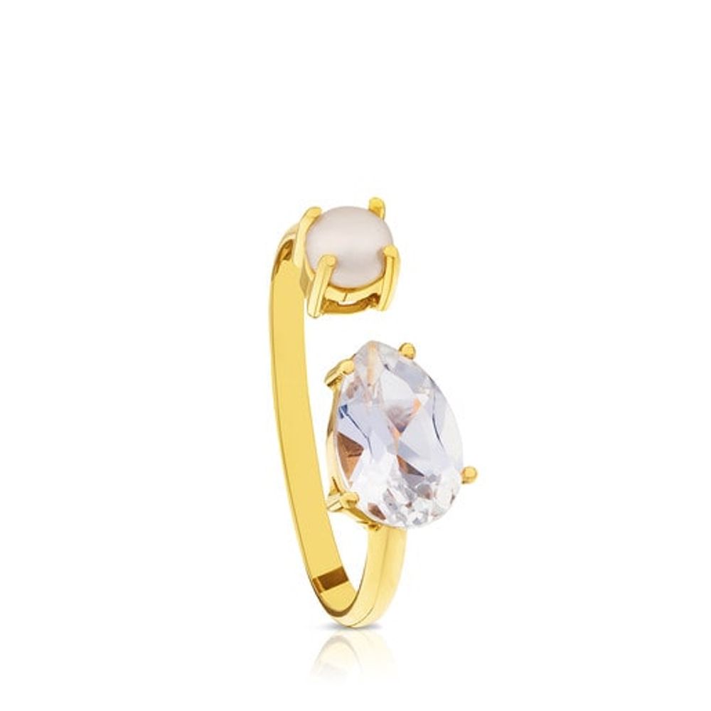 TOUS Gold with Topaz and Pearl Eklat Ring Plaza Del Caribe