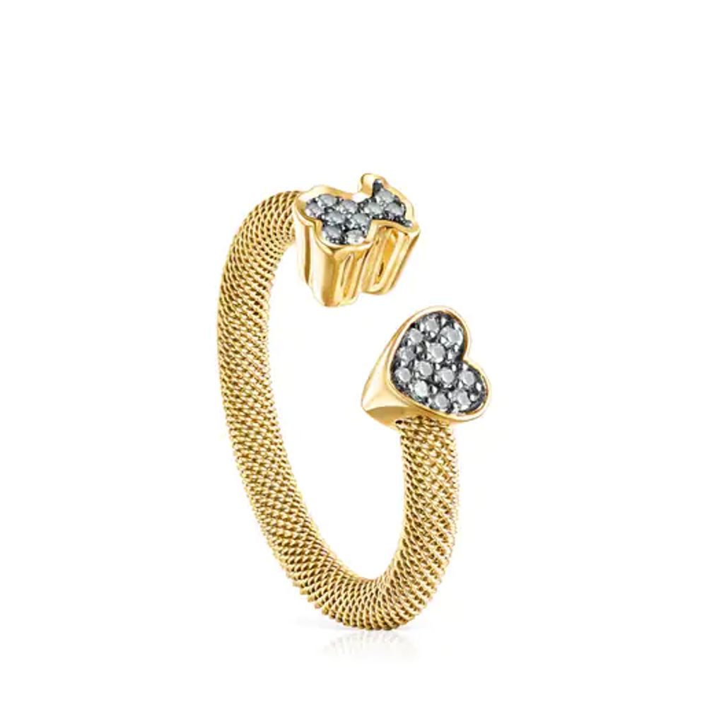 TOUS Nocturne open ring in Silver Vermeil with Diamonds Westland