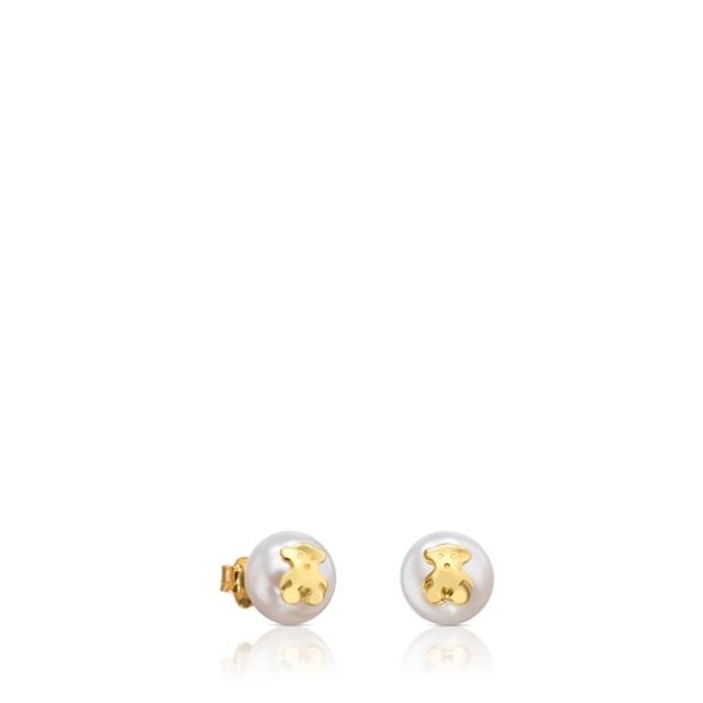 TOUS Gold TOUS Bear Earrings with Pearls Plaza Las Americas