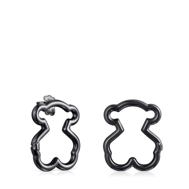 TOUS Hold Dark Silver Bear Earrings Plaza Del Caribe