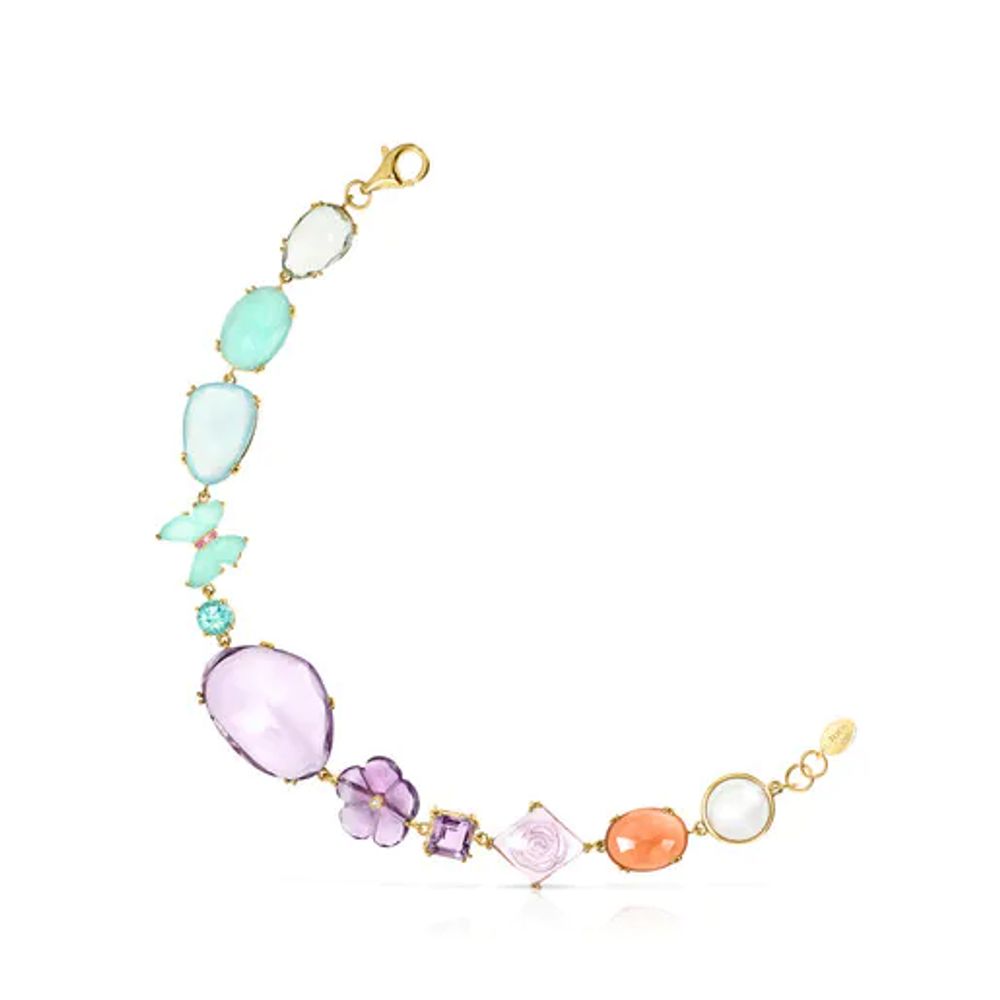 TOUS Vita Bracelet in Gold with Pealrs and Gemstones Plaza Del