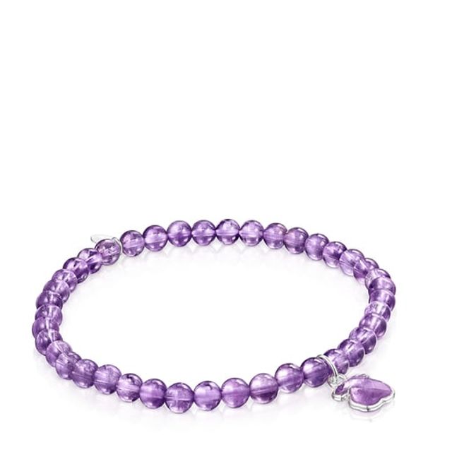 TOUS Silver and Amethyst Icon Color Bracelet Plaza Las Americas