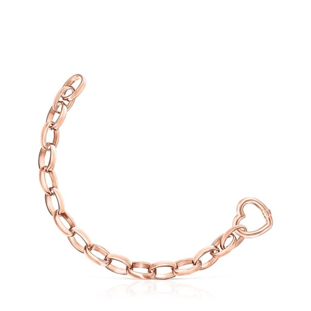 TOUS Hold Bracelet Necklace Set in Rose Silver Vermeil and