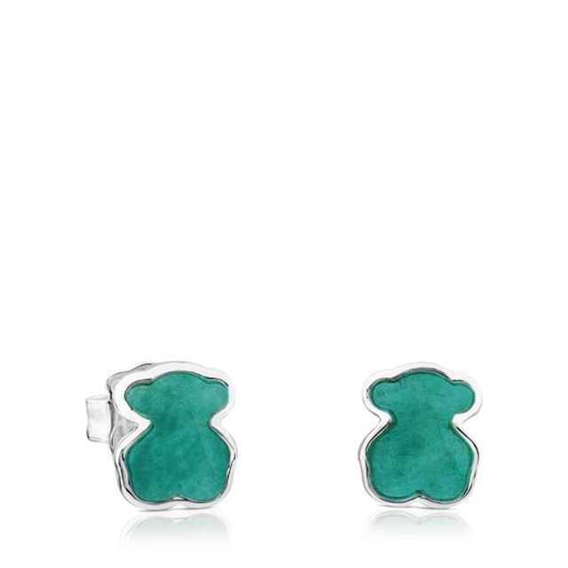 TOUS Silver New Color Earrings with Amazonite Plaza Las Americas