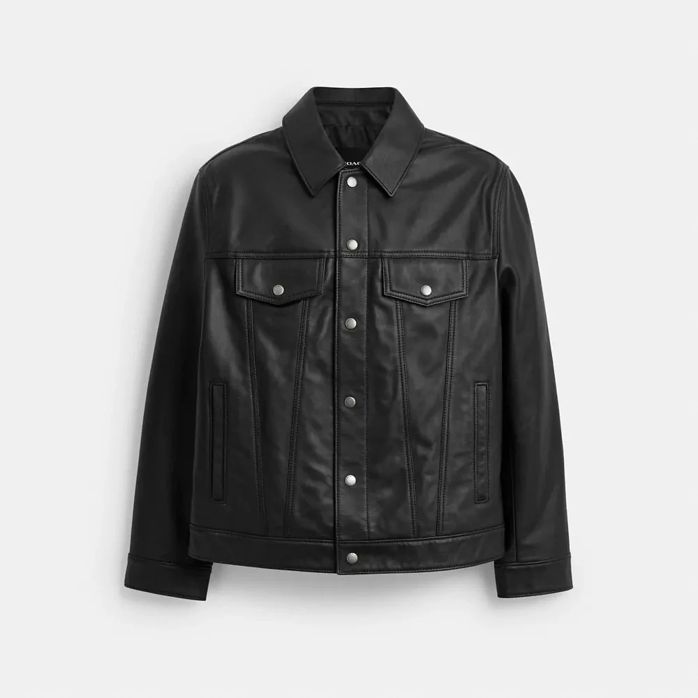 EURO KENYV Eco Leather Coach Jacket