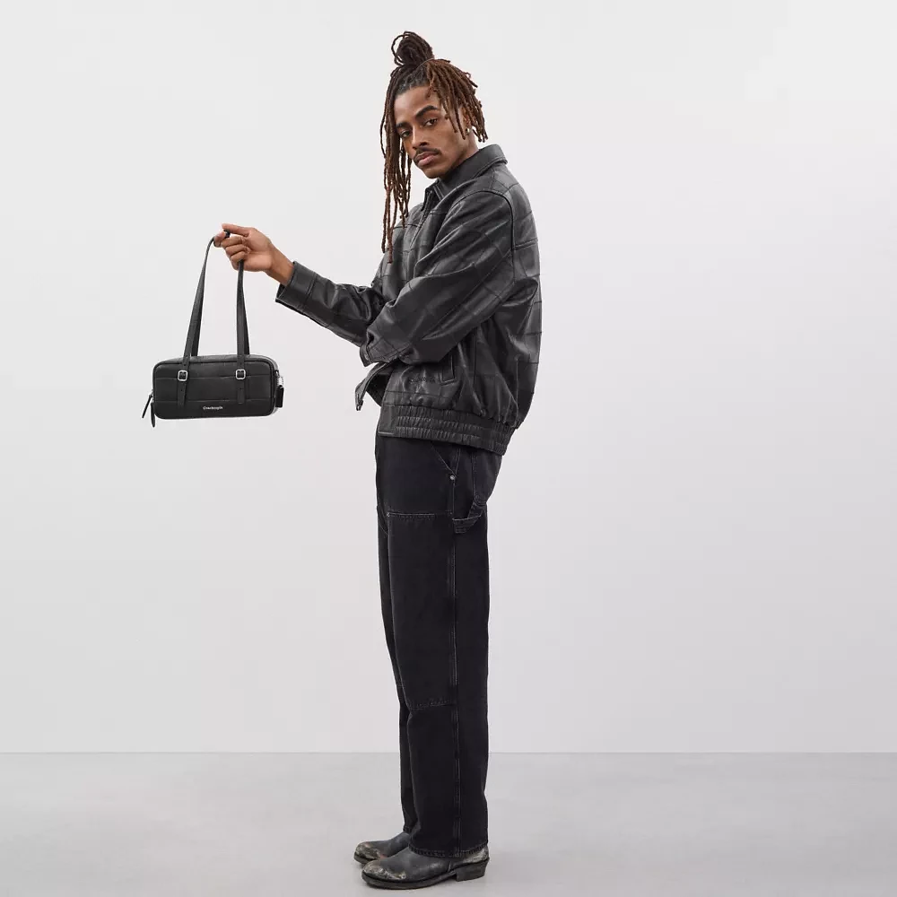 Coach Alter/Ego Satchel Bag Checkerboard Upcrafted Leather