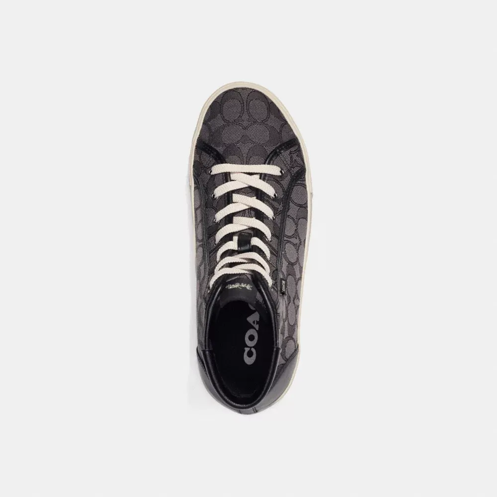 Coach Skate High Top Sneaker Signature Jacquard Square One