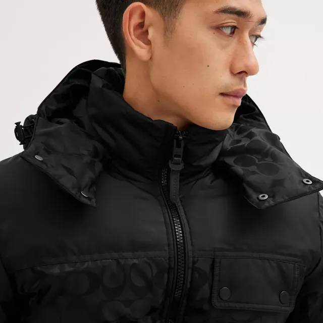 Coach hooded down discount jacket