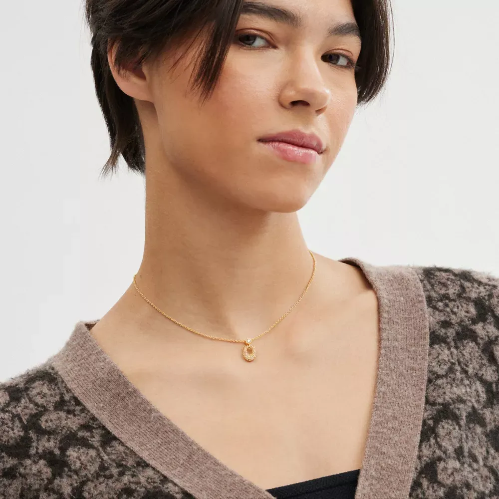 Coach*華やかなのに上品な輝き*Pave Signature Necklace COACH® Outlet | Pave Signature Necklace