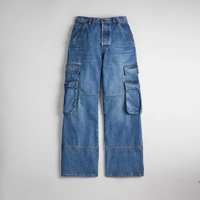 ★ZARA★ CARGO POCKET DENIM TROUSERS MULTI-POCKET CARGO JEANS - Mid-gray | ZARA United States