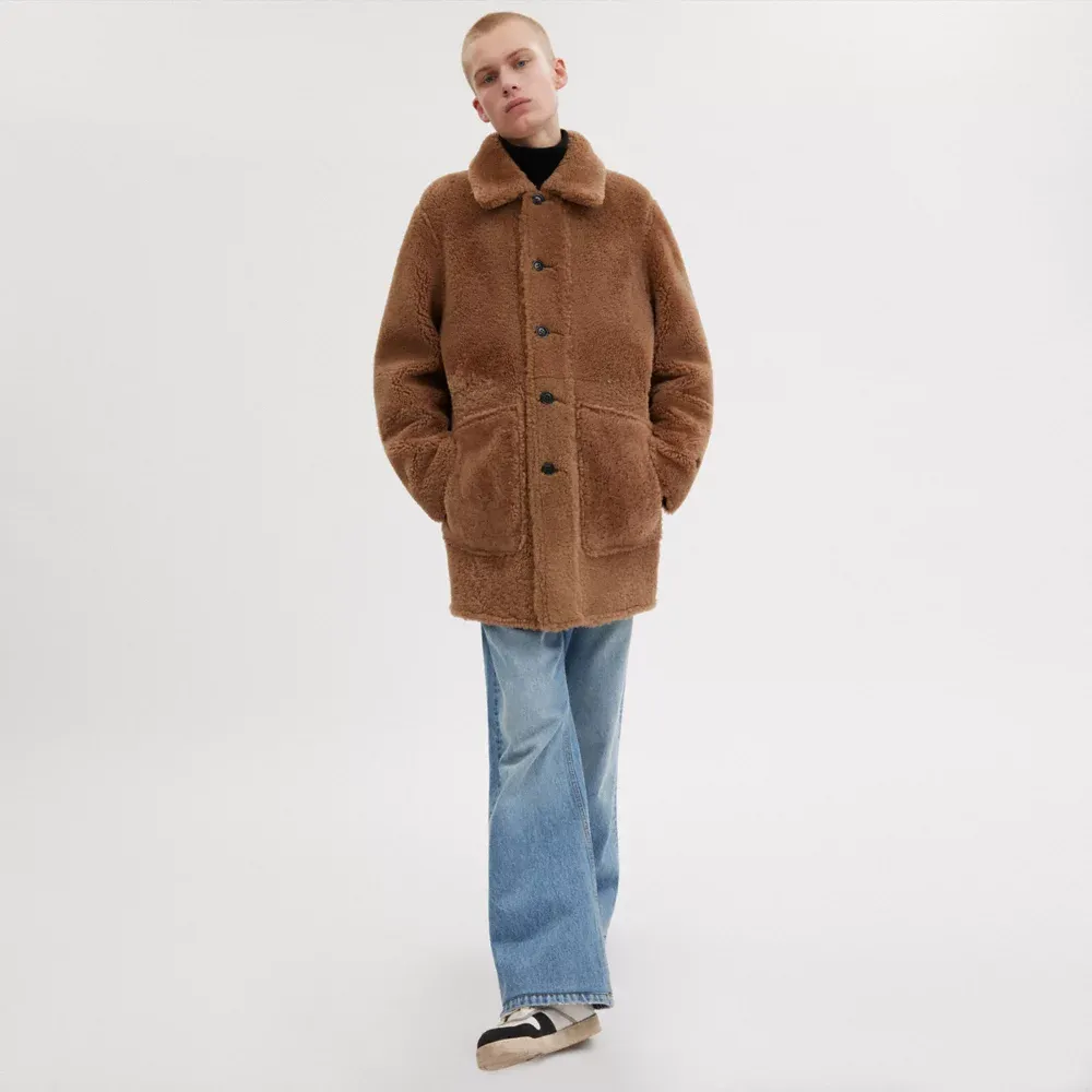 Coach reversible hot sale shearling coat