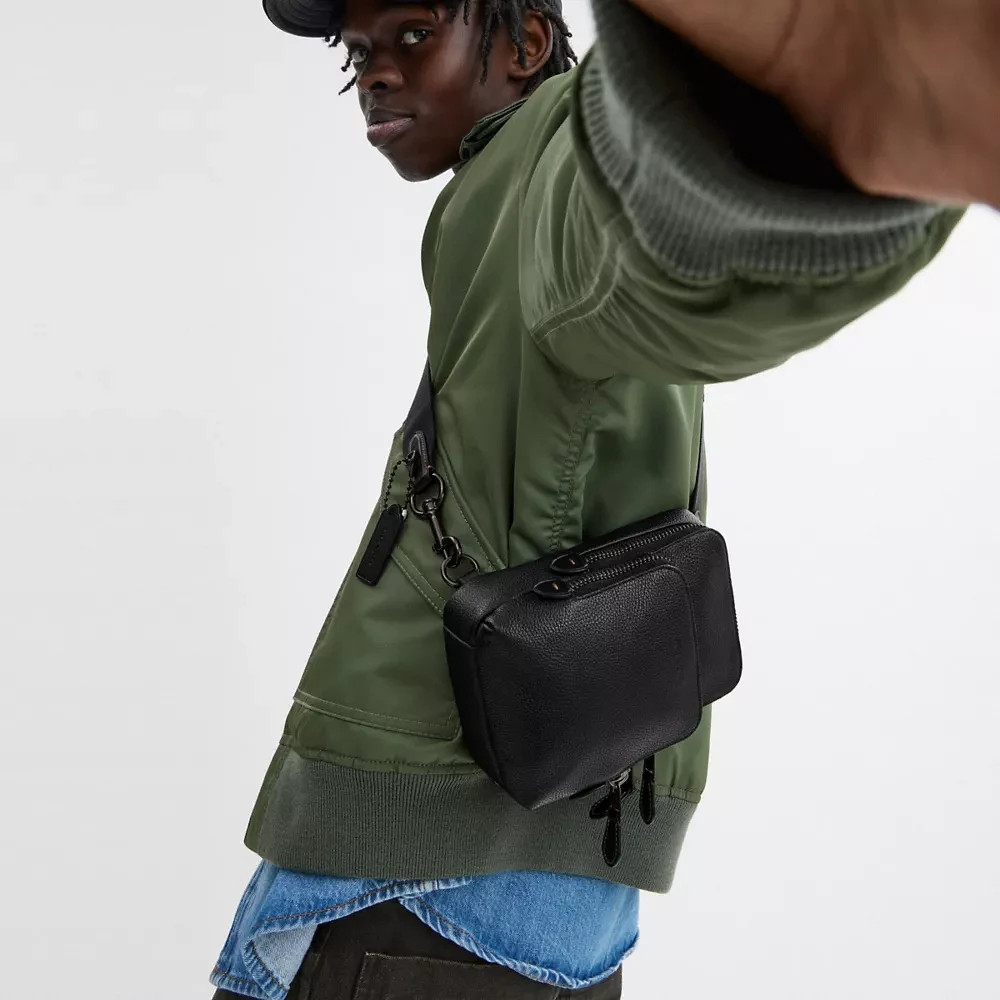 COACH　カモバッグ Coach- Brown Leather & Khaki Signature Logo Shoulder Purse