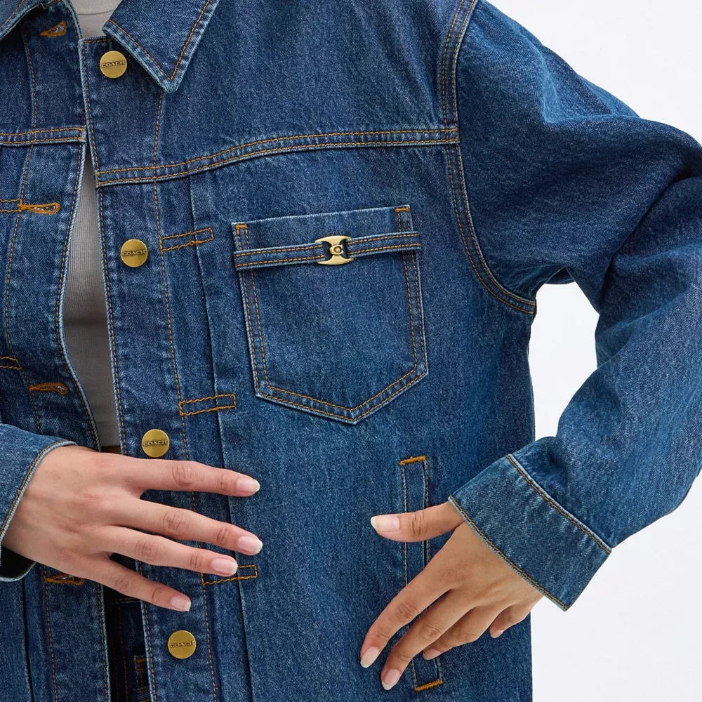 【Coach】Heritage C Denim Trucker Jacket デニムジャケット COACH® Heritage C Denim Trucker Jacket | Yorkdale Mall