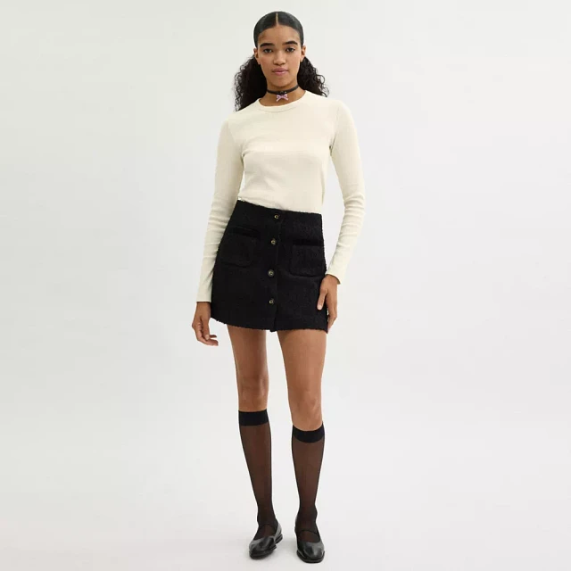 COACH® Ribbed Long Sleeve Shirt With Coach Embroidery
